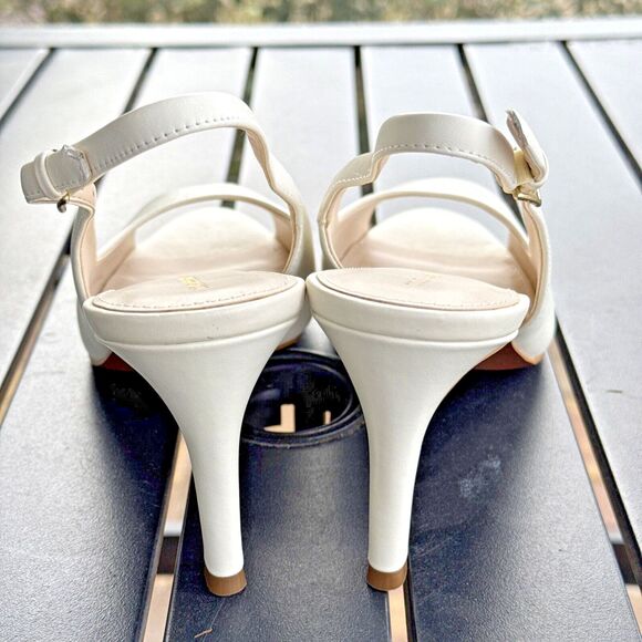 NWOB Cole Haan Maya White Ivory Leather Slingback Pumps 3” Heel Women’s Size 8B - Picture 6 of 9